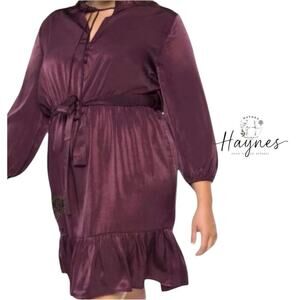 20. NEW BLACK TAPE  Plus Size 1X Plum Dress With Adjustable Waist